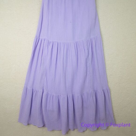 New! Calvin Klein Women's Gauze‎ Tiered Maxi Dress Purple, size XS - Picture 4 of 15